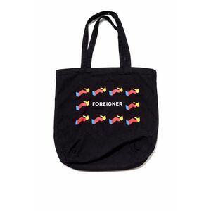 Foreigner Graphic Canvas Tote Bag – Black Statement Shopper
